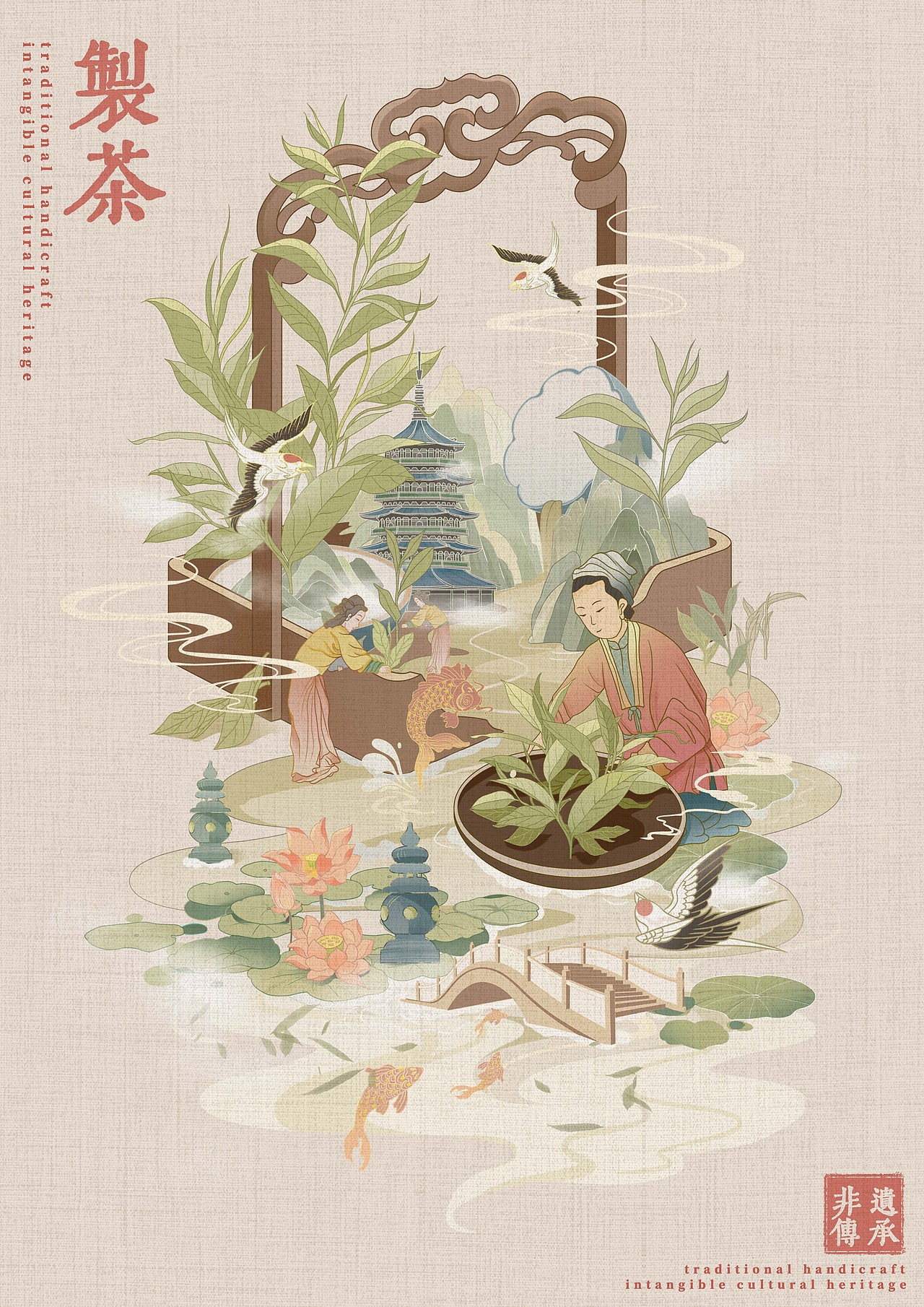 看见非遗 --- 传统技艺系列插画(图ZMzE5MjcwNDQ0) - 商业插画 - 站酷设计师小倪發發原创素材 - 站酷ZCOOL
