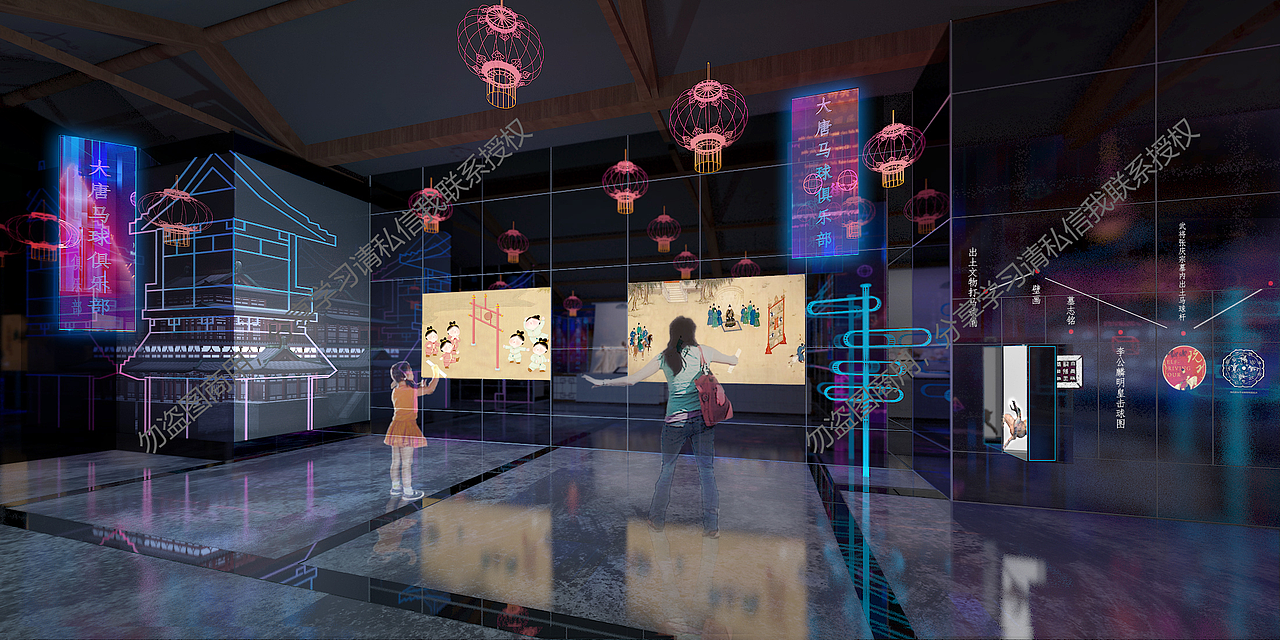 大明宫考古探索中心局部（赛博风展馆设计）（图ZMzUwODA1MzIw） - 展陈设计 - 站酷设计师段雪婧原创素材 - 站酷ZCOOL