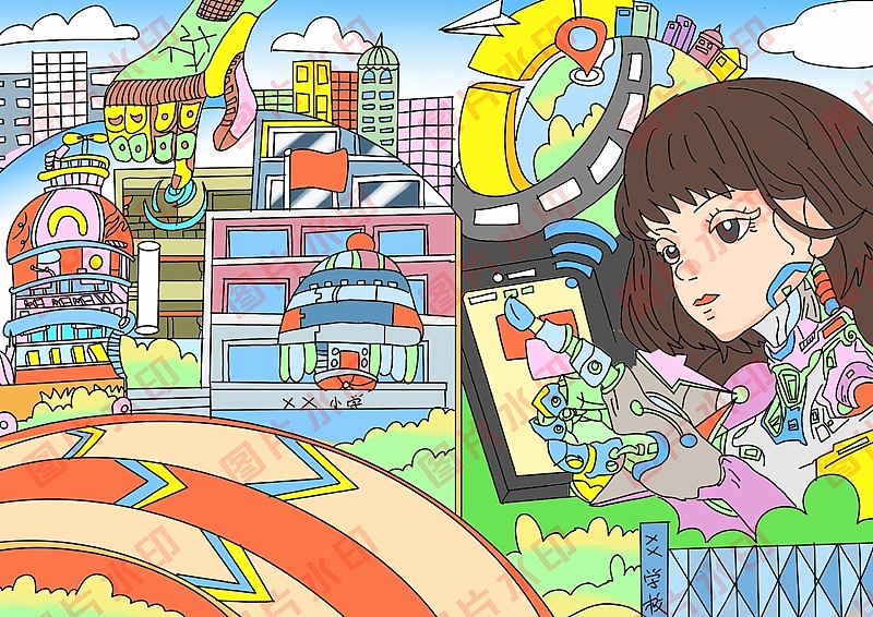 学生电脑绘画绘图作品信息素养活动作品制作设计2410