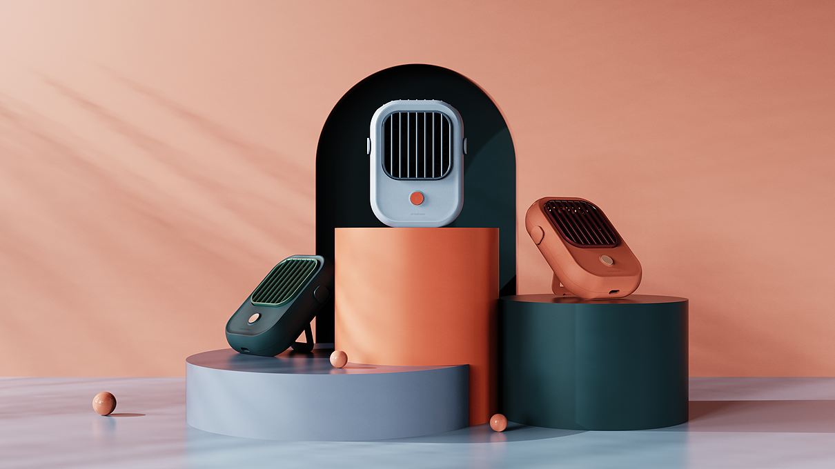 青竹挂脖小风扇｜欧蒙设计（图ZMzY0MjE1ODg0） - 电子产品 - 站酷设计师深圳欧蒙设计原创素材 - 站酷ZCOOL