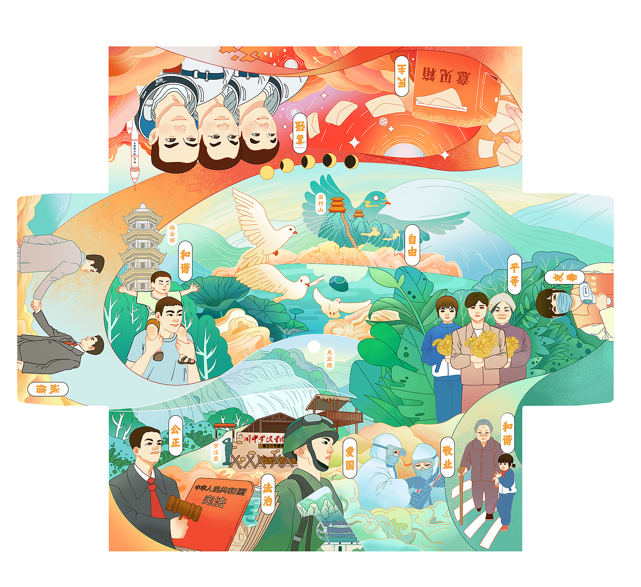 社会主义插画（图ZMzA4Njc4NTY4） - 艺术插画 - 站酷设计师柠檬喵喵原创素材 - 站酷ZCOOL