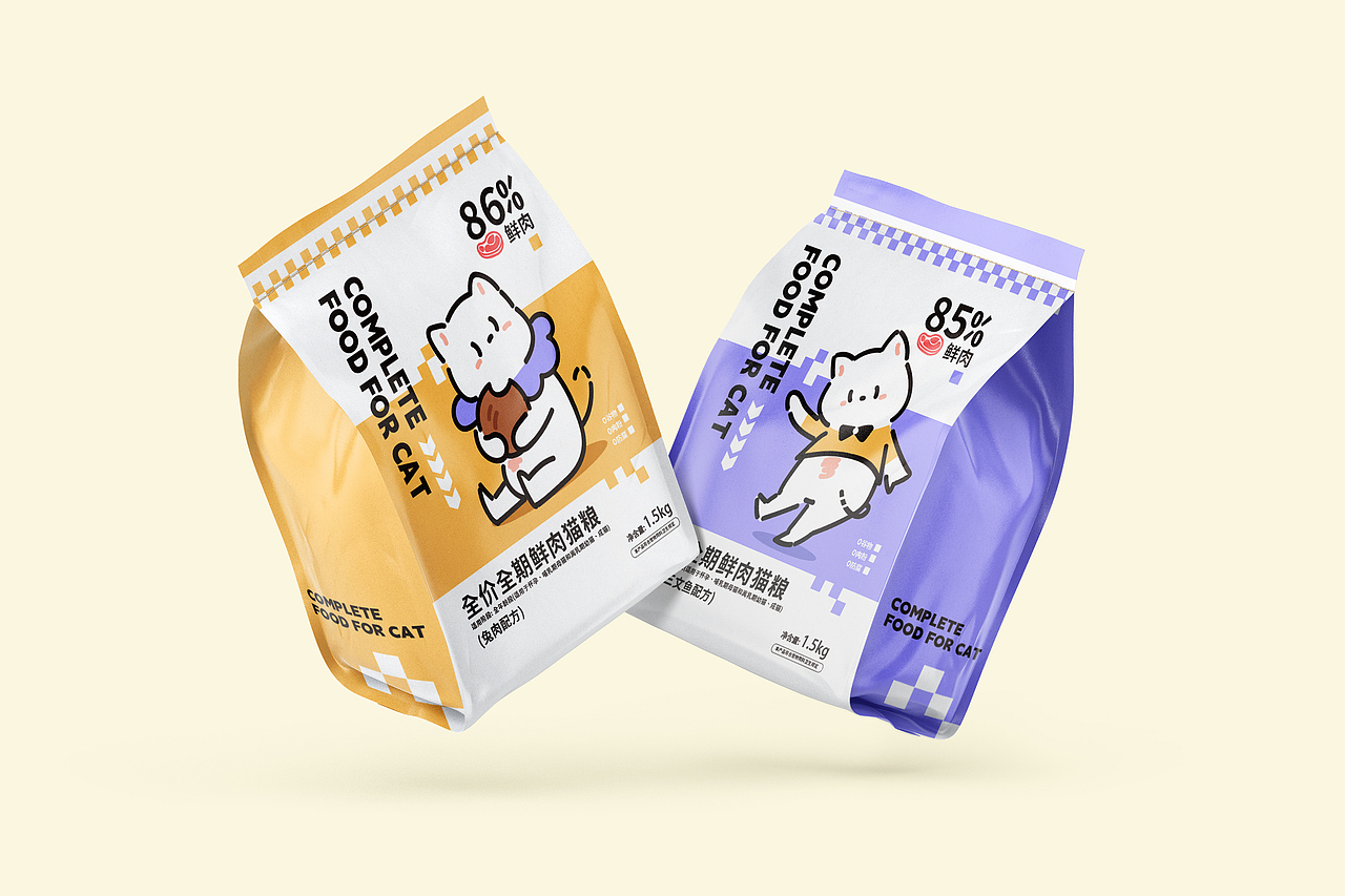 全价猫粮包装设计 宠物包装 猫罐头