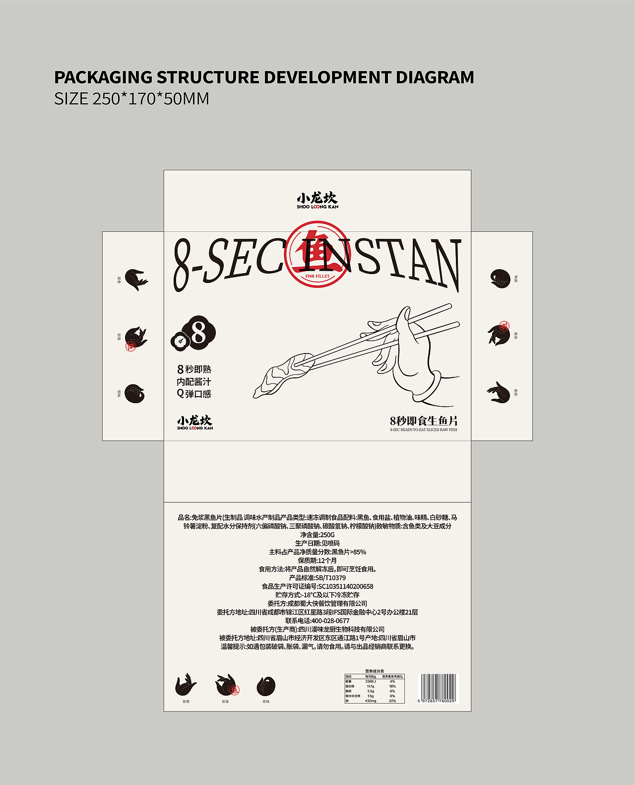 小龙坎 即食生鱼片 包装设计（图ZMzY2OTQ3MTA0） - 包装 - 站酷设计师Harry王原创素材 - 站酷ZCOOL