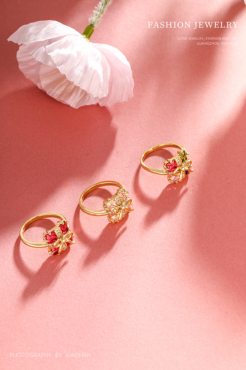 珠宝首饰拍摄 粉色底 日常拍摄 彩宝 耳钉 珍珠 项链