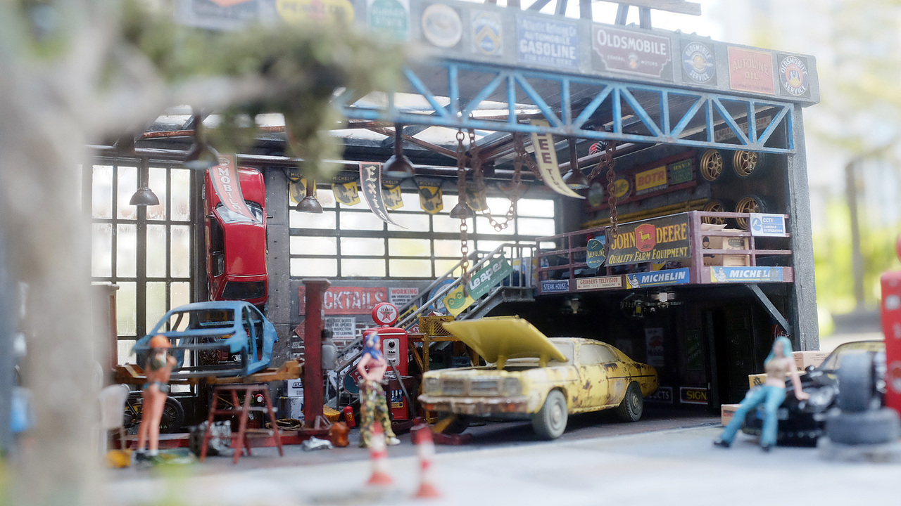 64比例迷你微缩场景模型 - 美式风格维修车间（图ZMzI2NDE3NzYw） - 其他手工艺 - 站酷设计师玩手工的饼哥原创素材 - 站酷ZCOOL