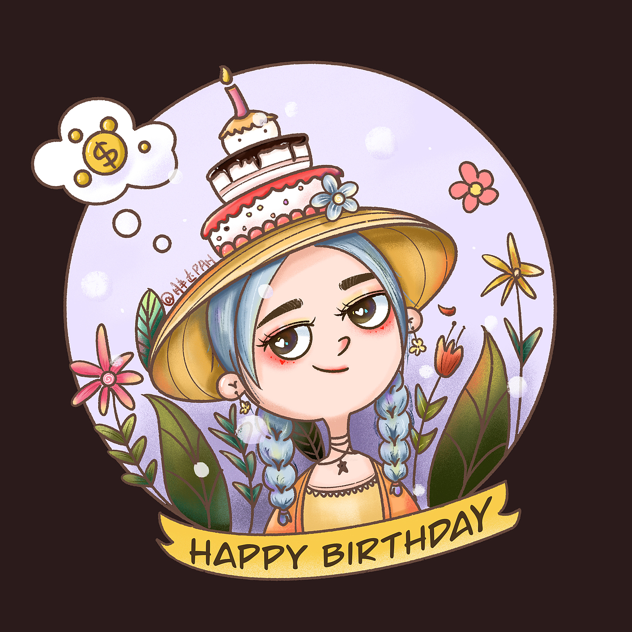 可爱风格生日头像贺图