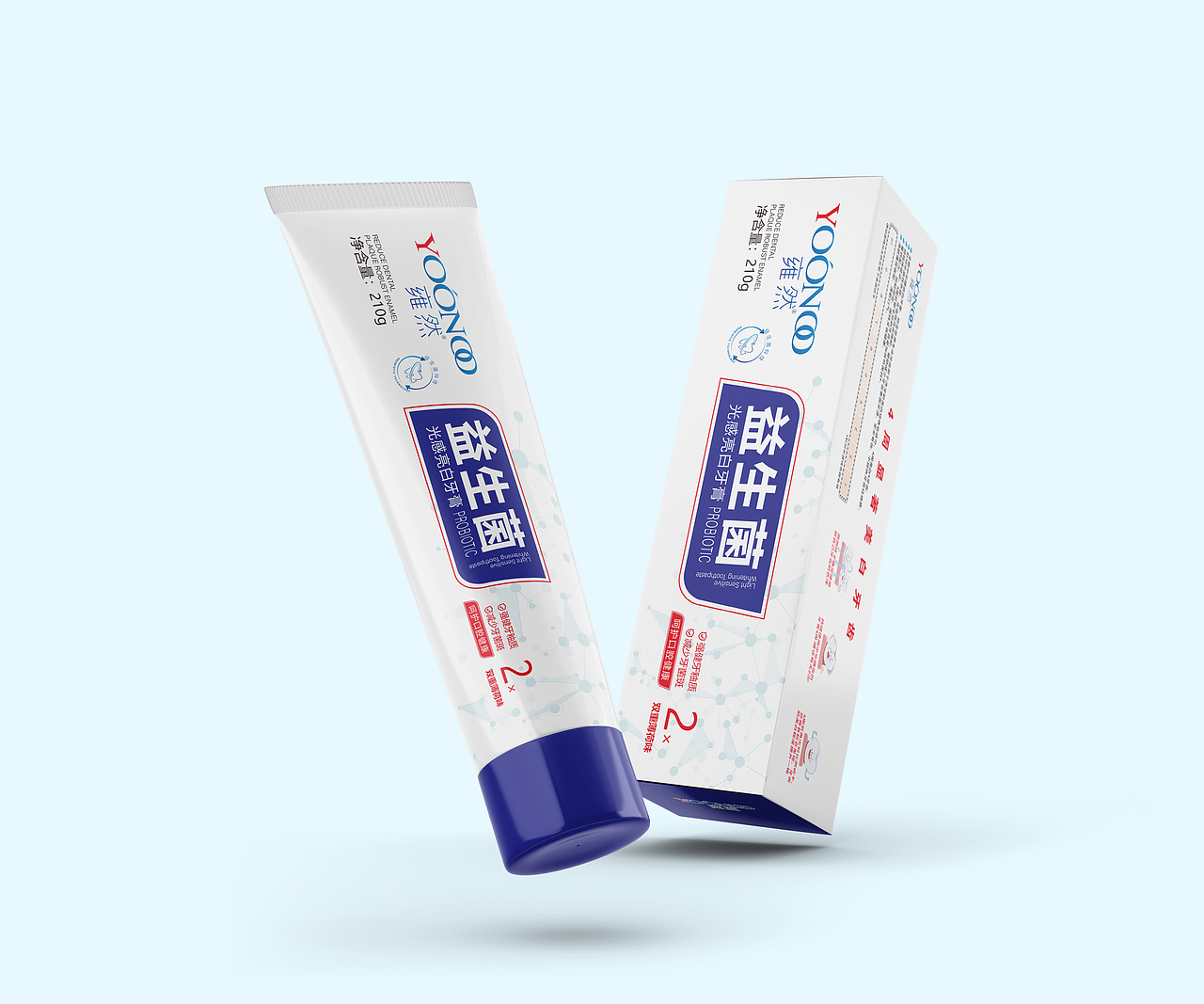 益生菌光感亮白牙膏