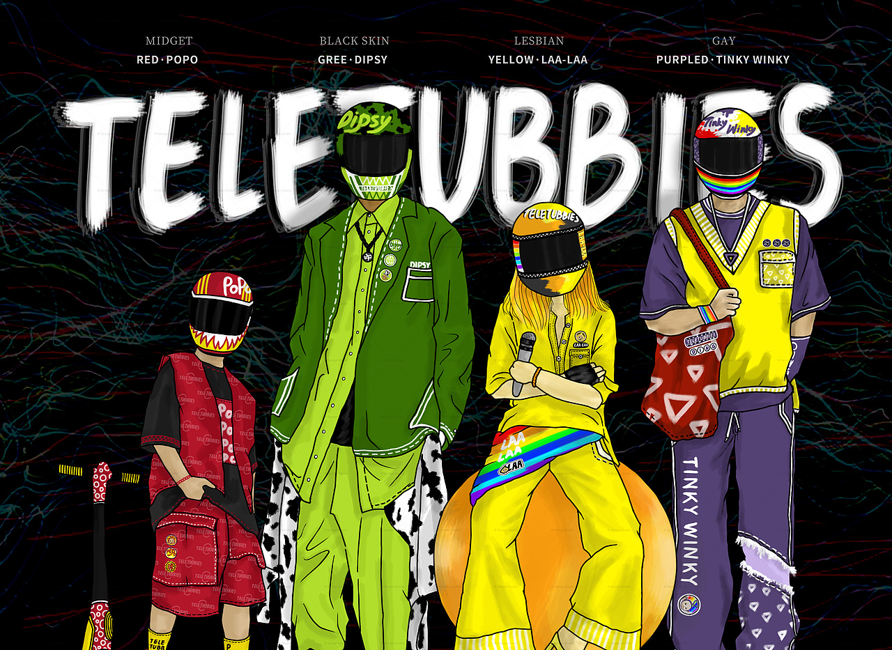 IF-天线宝宝拟人(头盔侠)插画