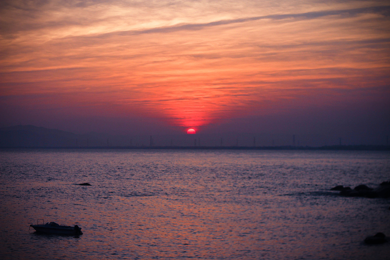 海上落日