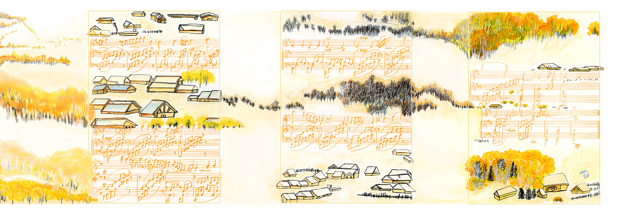 《黛伊思冥想曲》乐谱插画（图ZMzUyNjkyODEy） - 艺术插画 - 站酷设计师蓝鱼LandgeFish原创素材 - 站酷ZCOOL