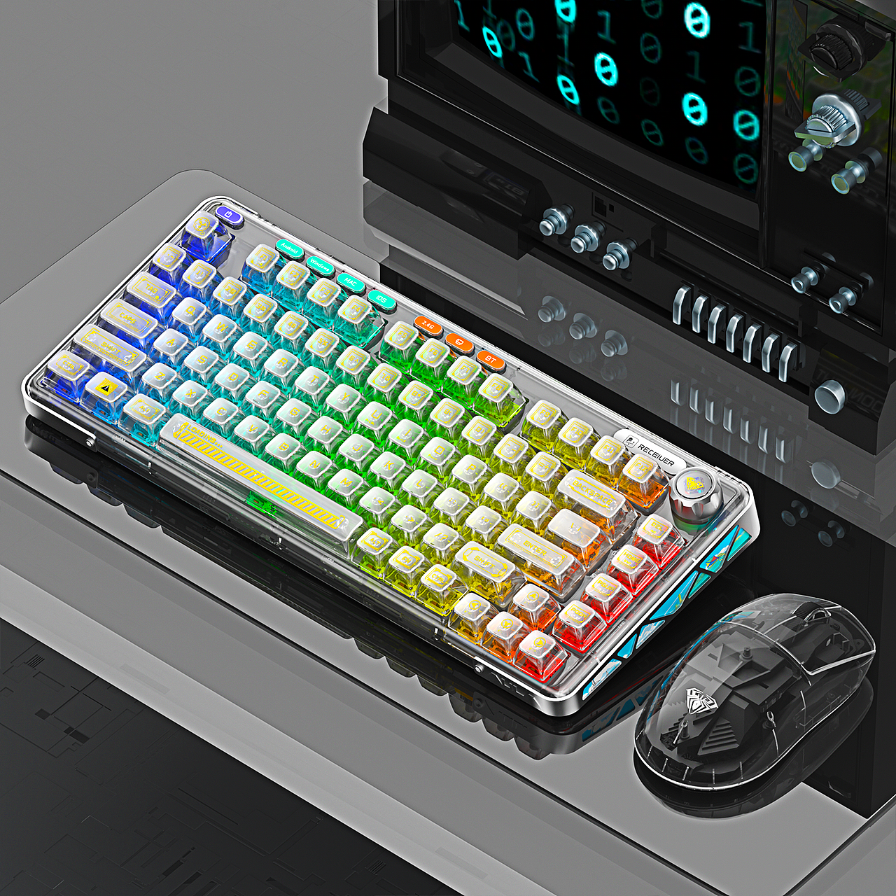 透明键盘鼠标渲染 | 雪地场景