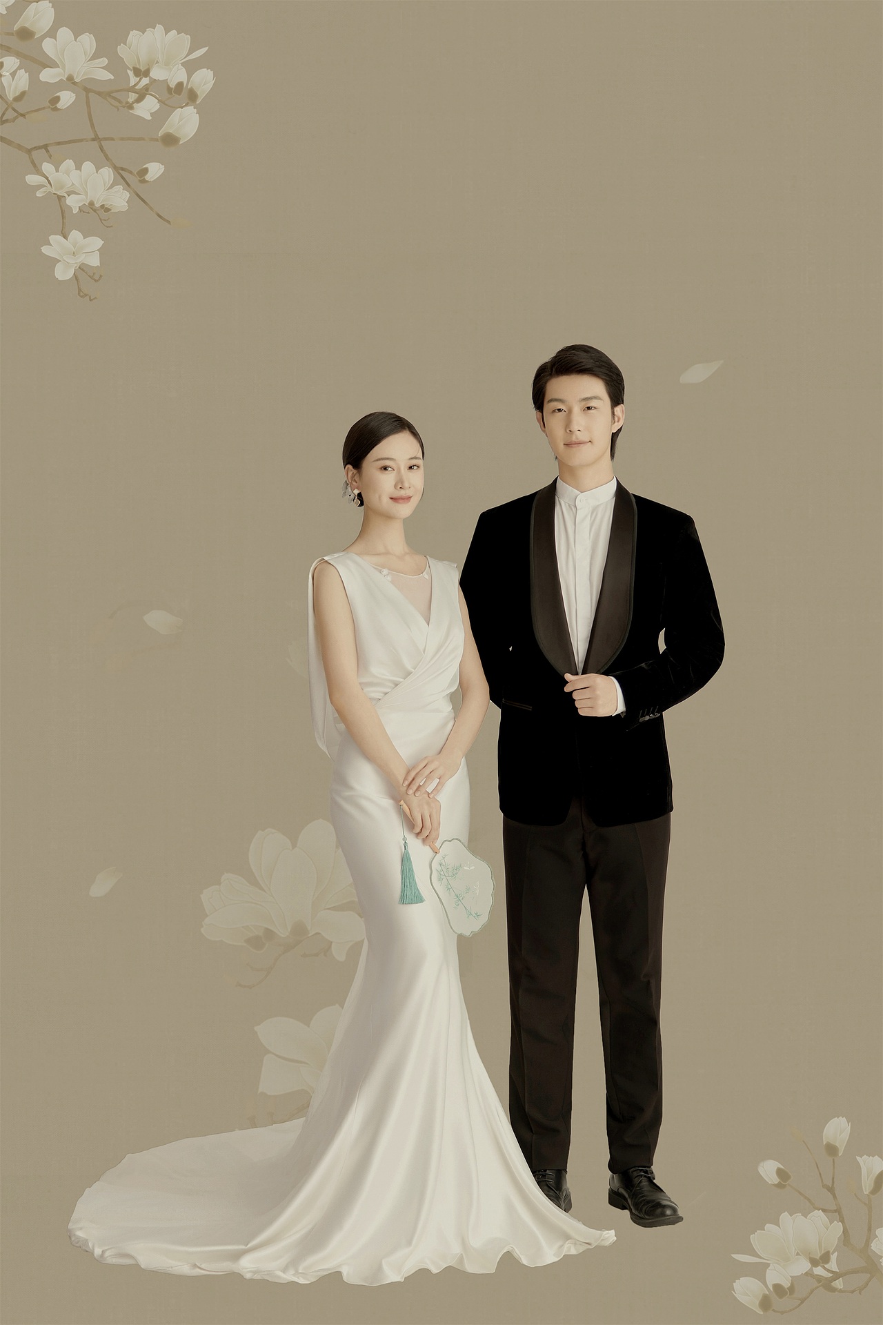 一眼美翻了!诗意温婉的中式工笔画婚纱照