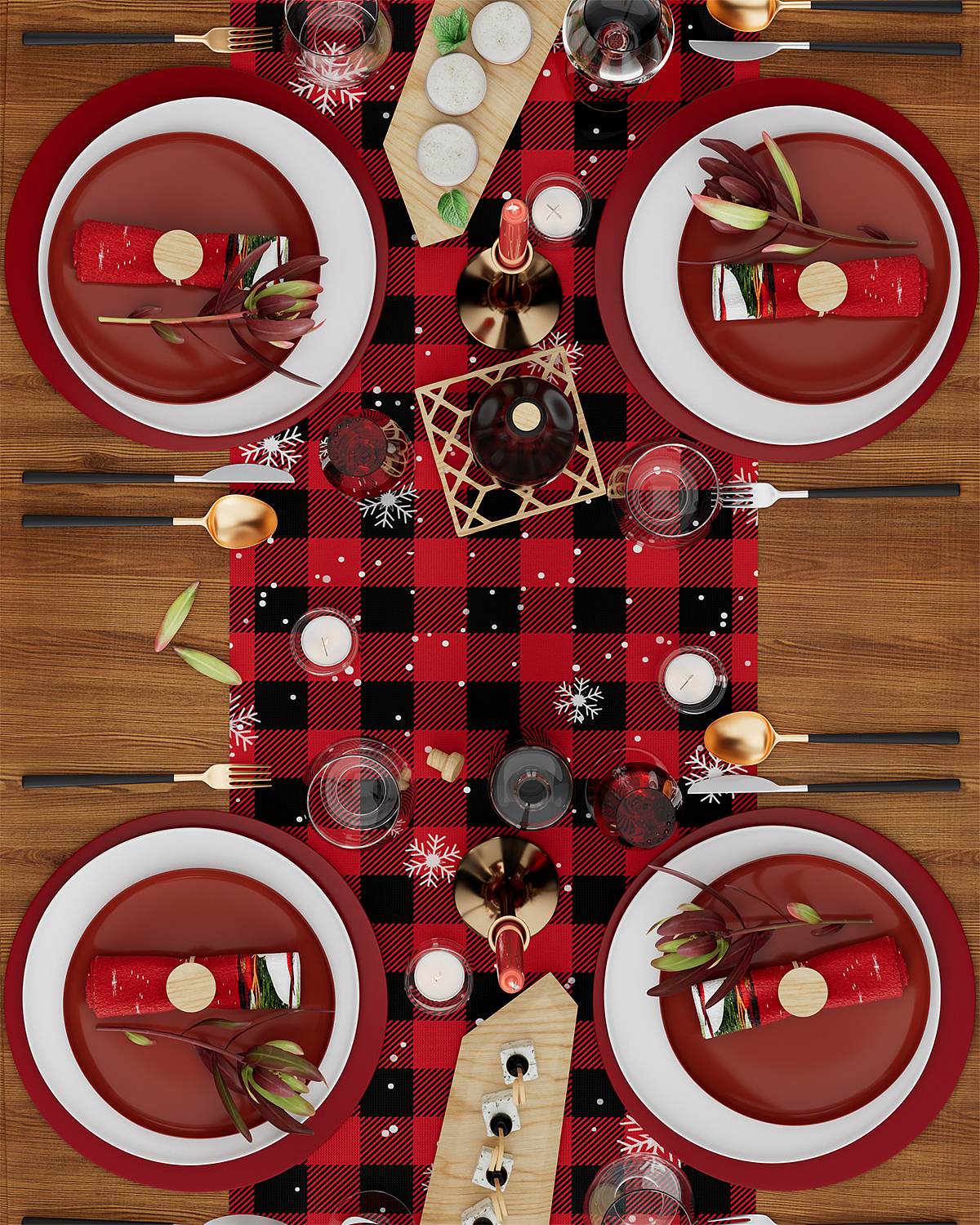 圣诞节餐桌桌旗渲染（图ZMzI2NDAyNjQw） - 产品 - 站酷设计师喜庆C4DAi原创素材 - 站酷ZCOOL