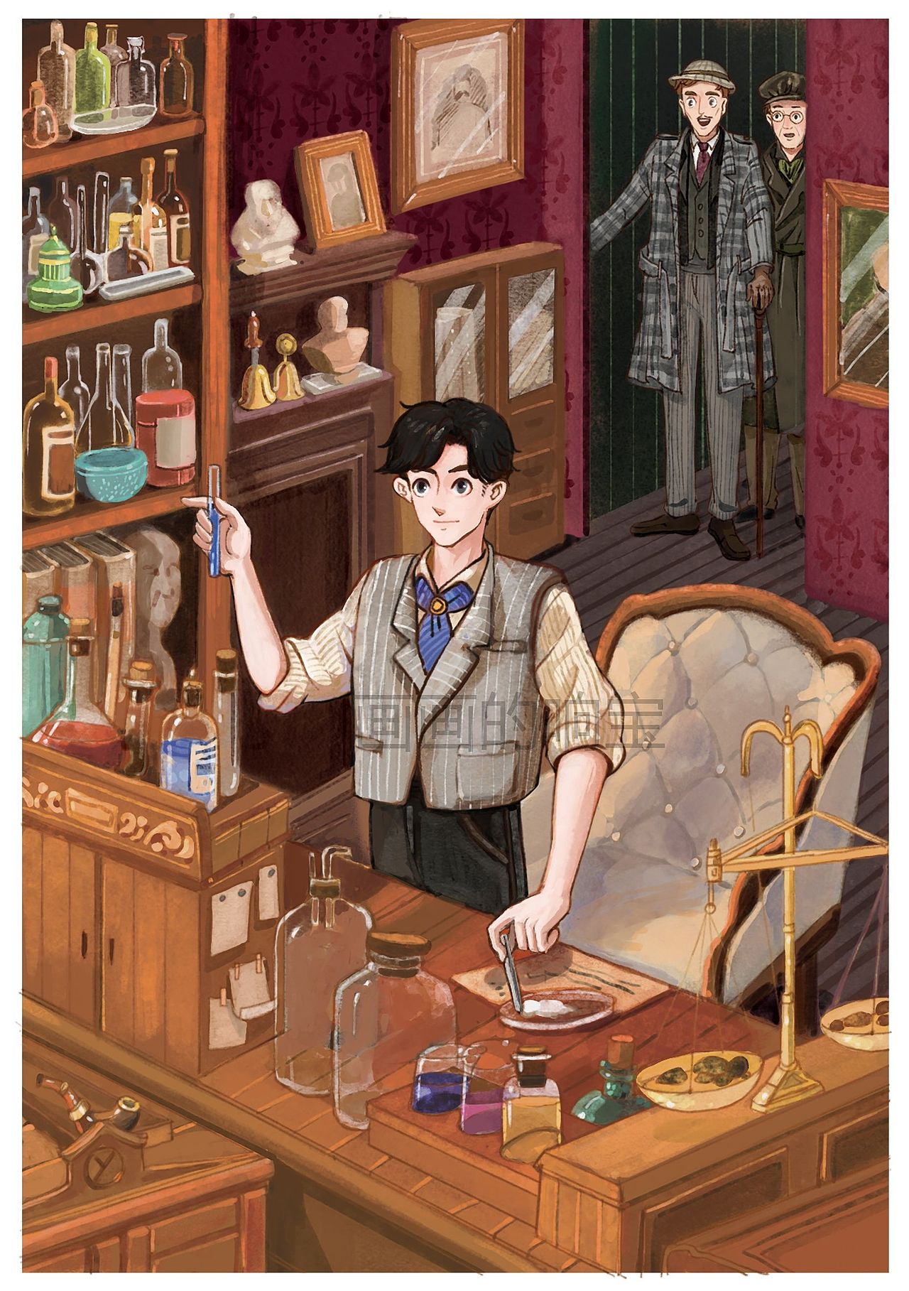 《福尔摩斯探案》插图（图ZMzY3Mjk3NDQ4） - 儿童插画 - 站酷设计师插画师晨焕原创素材 - 站酷ZCOOL