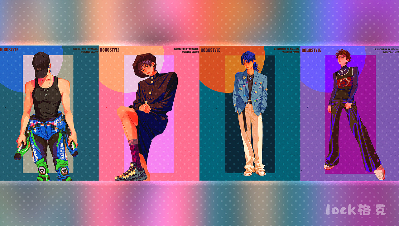 一套王一博复古拼贴风格人物插画终于可以分享给大家了