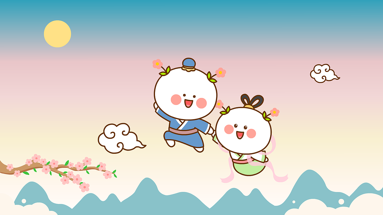 二花 微信表情 卡通动漫 头像壁纸 表情包 可爱情侣 七夕 情人节版权