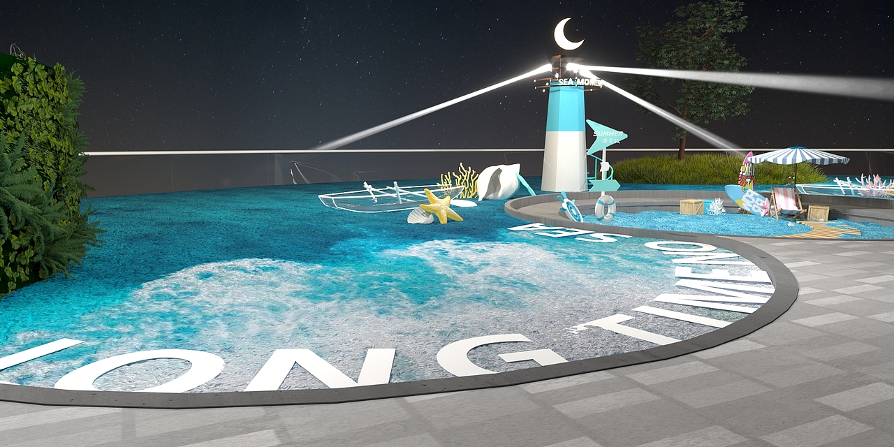 暑期海洋风商场包装（图ZMzA1MjAyMjg0） - 舞台美术 - 站酷设计师NIKO鸭原创素材 - 站酷ZCOOL