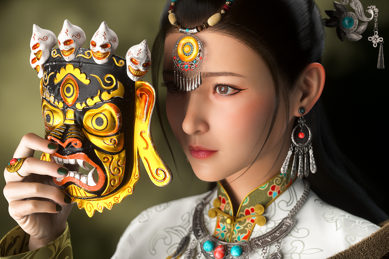 羌姆面具（图ZMzIzNDQ1Njk2） - 人物/生物 - 站酷设计师武丞相原创素材 - 站酷ZCOOL