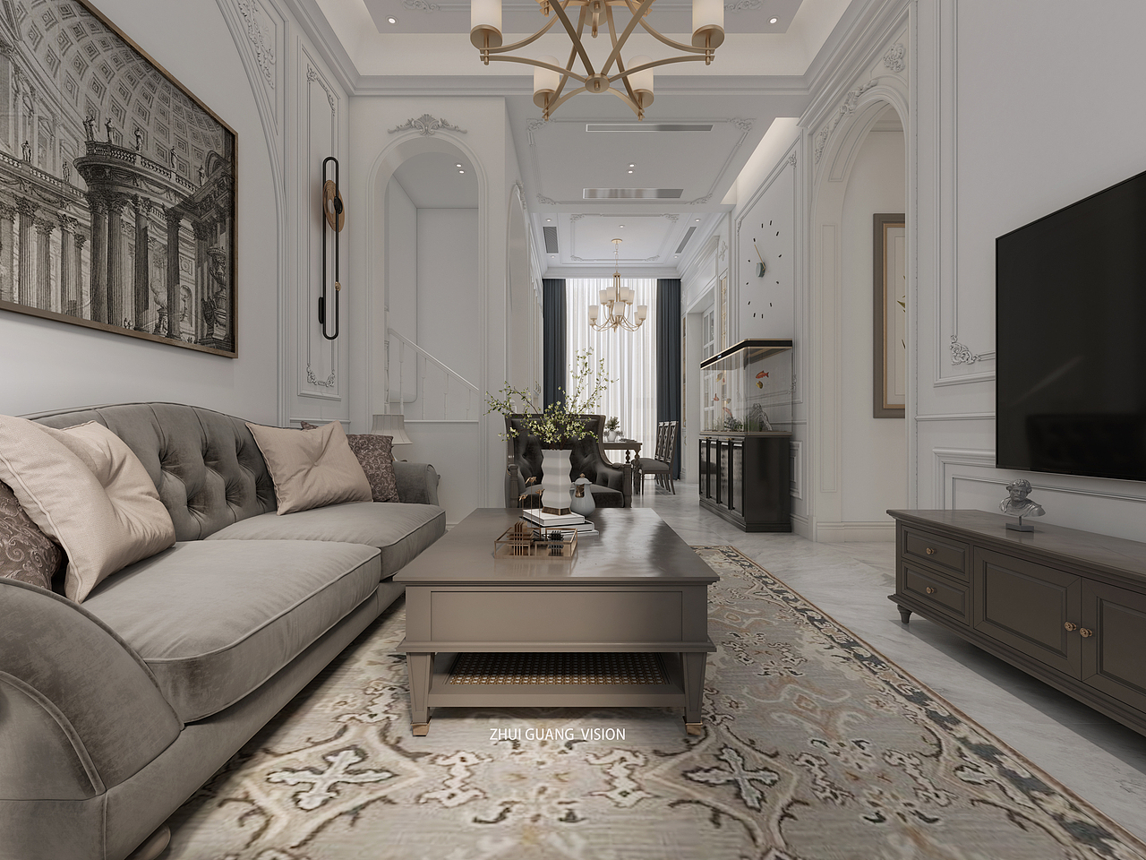 叠层、白色浪漫法式之居