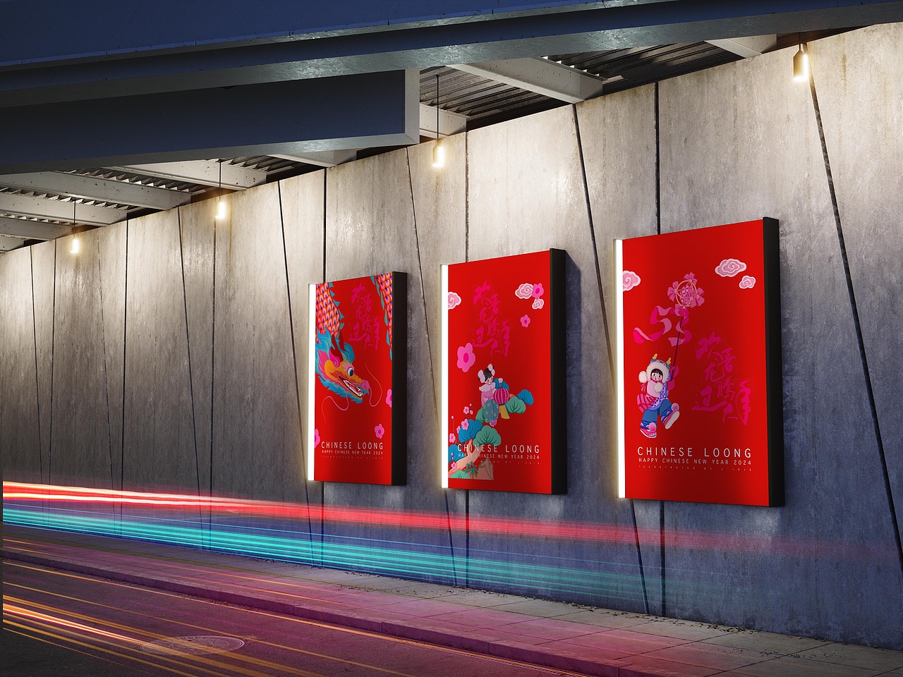 新春国风插画 |《欢喜龙腾过大年》（图ZMzYwMDg4ODcy） - 商业插画 - 站酷设计师石榴LIRIS原创素材 - 站酷ZCOOL