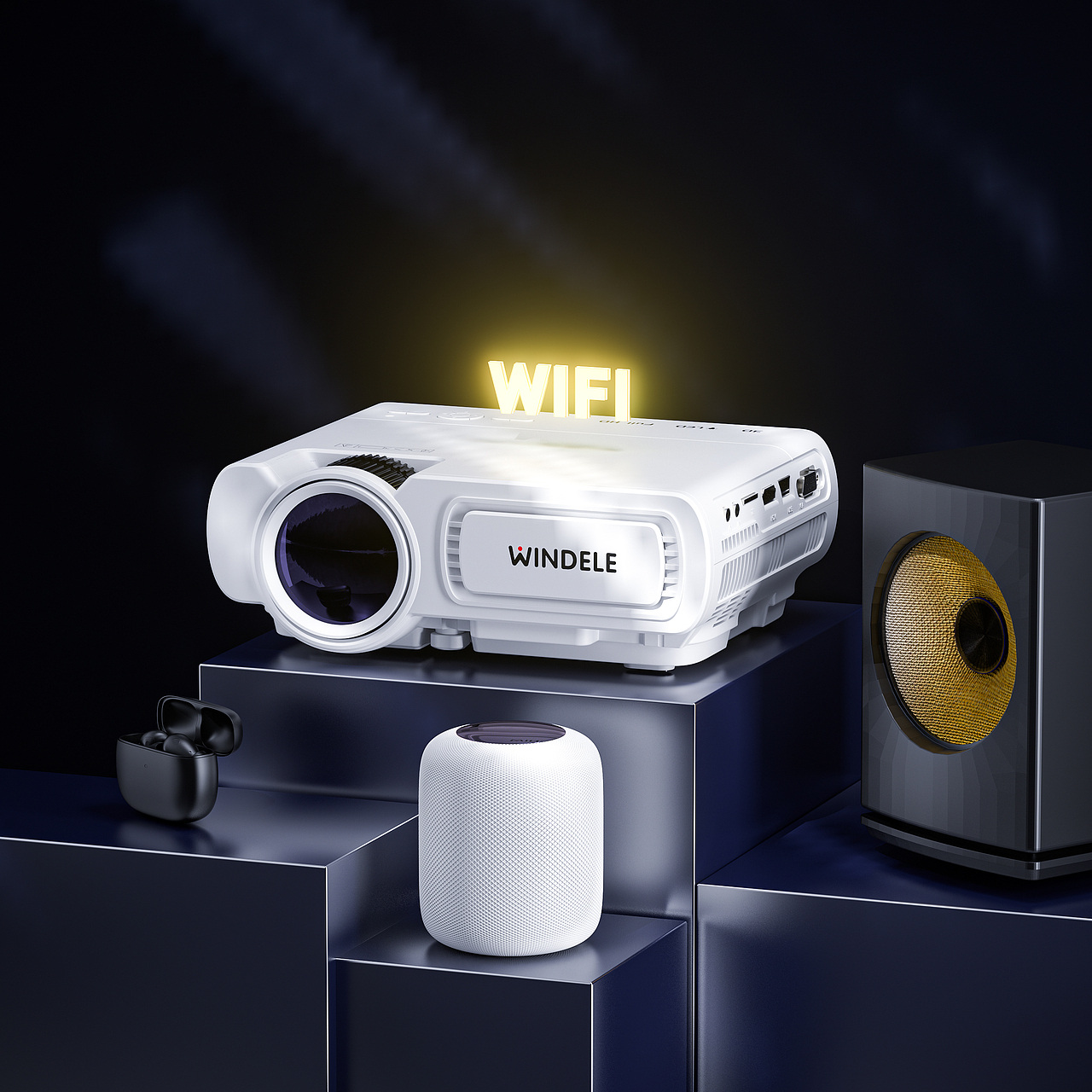 投影仪作品渲染