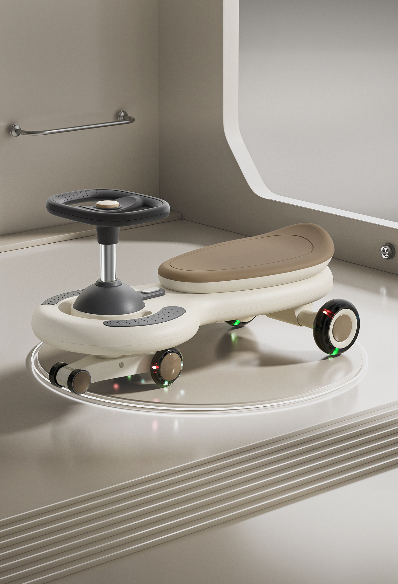 儿童车母婴电商详情页设计渲染3D建模