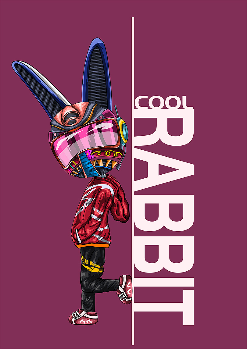 原创插画 超酷潮流兔子