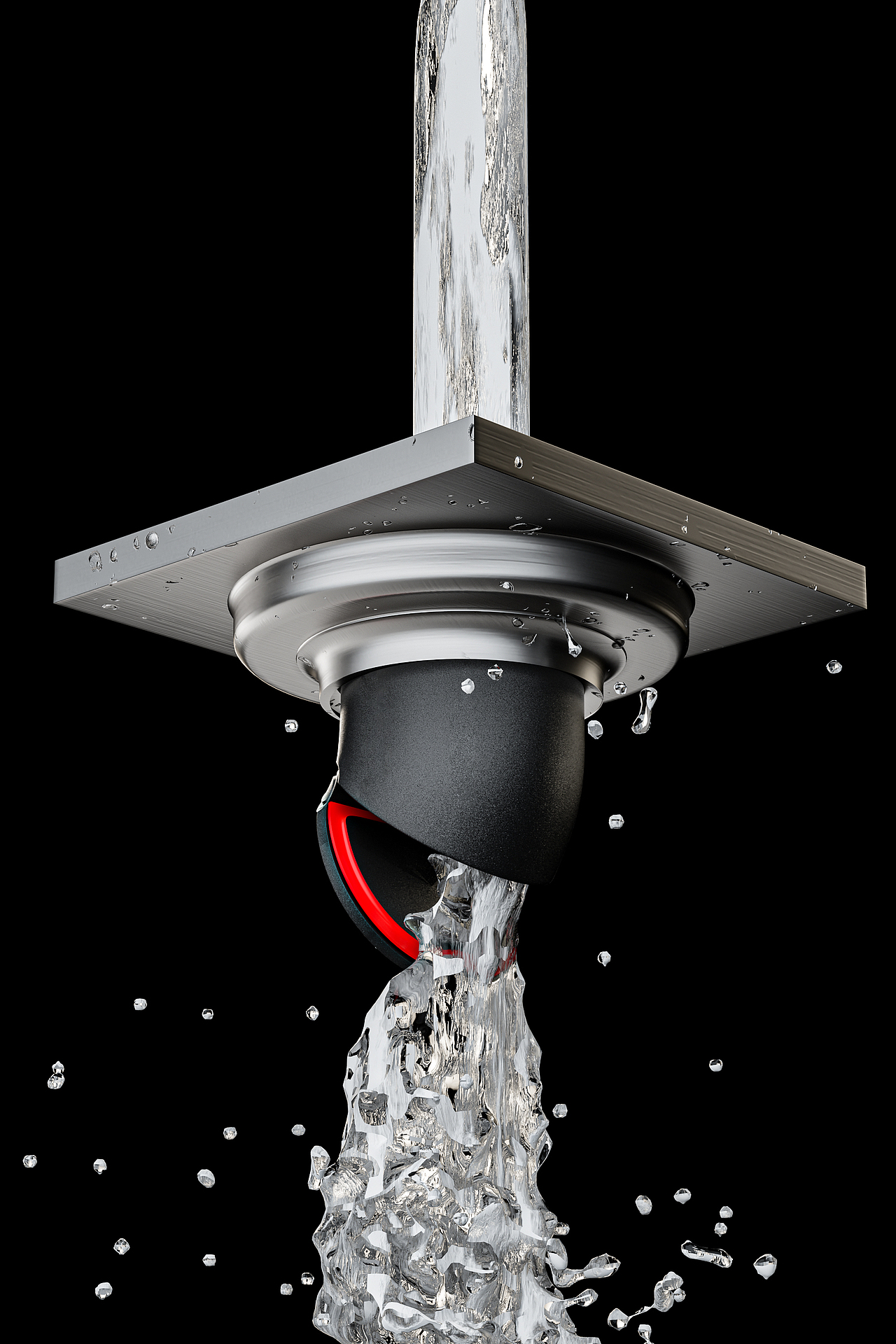 浴室地漏/浴室地漏/阳台地漏-三维场景渲染