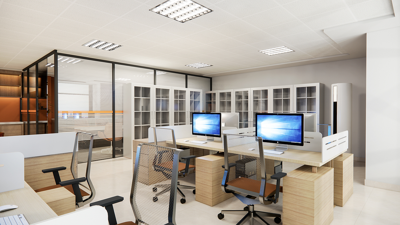 一组会计事务所办公室效果图