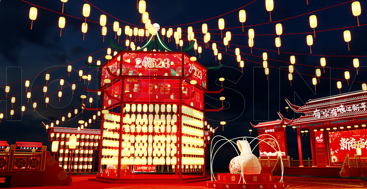 花灯节集市效果图