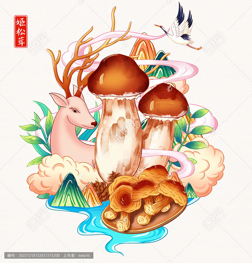 姬松茸插画手绘（图ZMzI1OTE4MzEy） - 商业插画 - 站酷设计师kwtzhb原创素材 - 站酷ZCOOL