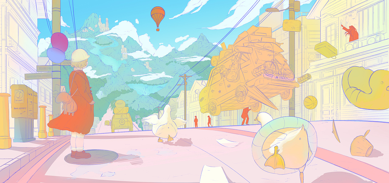 【学员作品】时七-在路上（图ZMzM4MzU4NzQw） - 商业插画 - 站酷设计师冯渡插画工作室原创素材 - 站酷ZCOOL