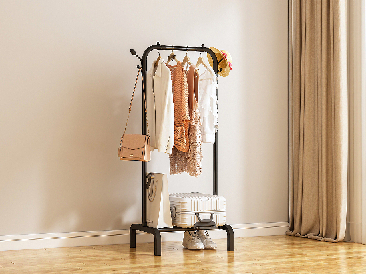 小家具落地衣架渲染【衣架】（图ZMzU3NjM3Nzky） - 产品 - 站酷设计师李晓沫原创素材 - 站酷ZCOOL