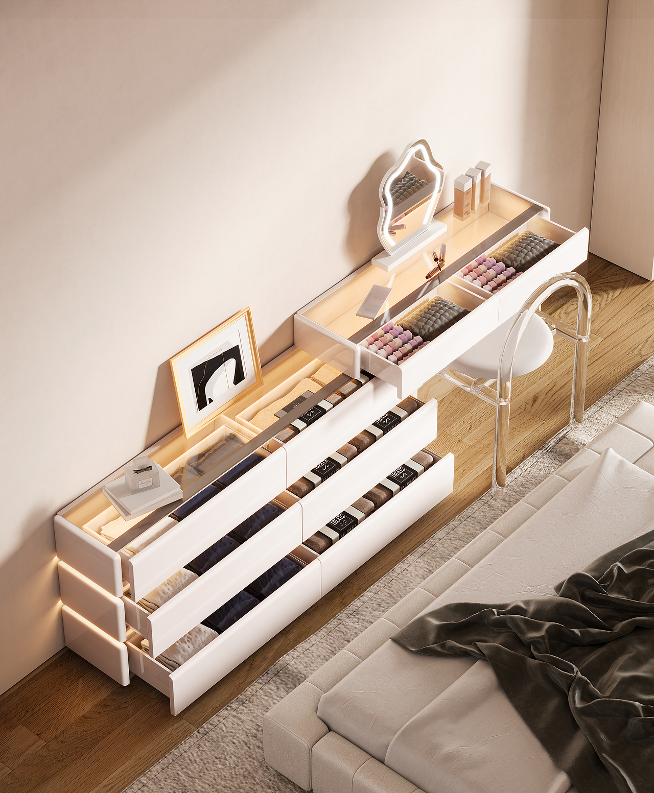 梳妆台产品渲染