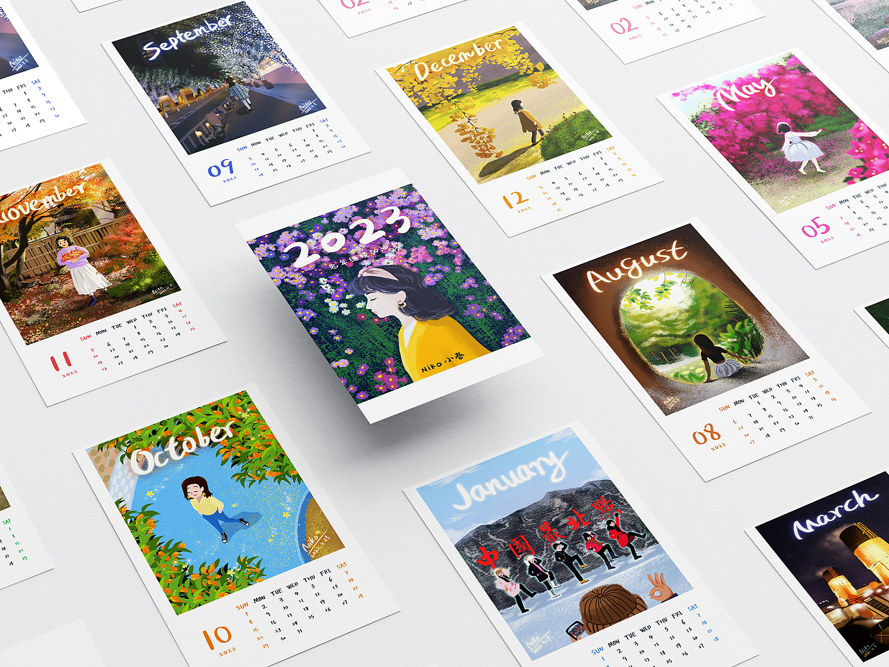 2022虎年速涂插画设计目标达成+2023兔年台历应用（图ZMzIwOTQyNDk2） - 创作习作 - 站酷设计师Niko小春原创素材 - 站酷ZCOOL