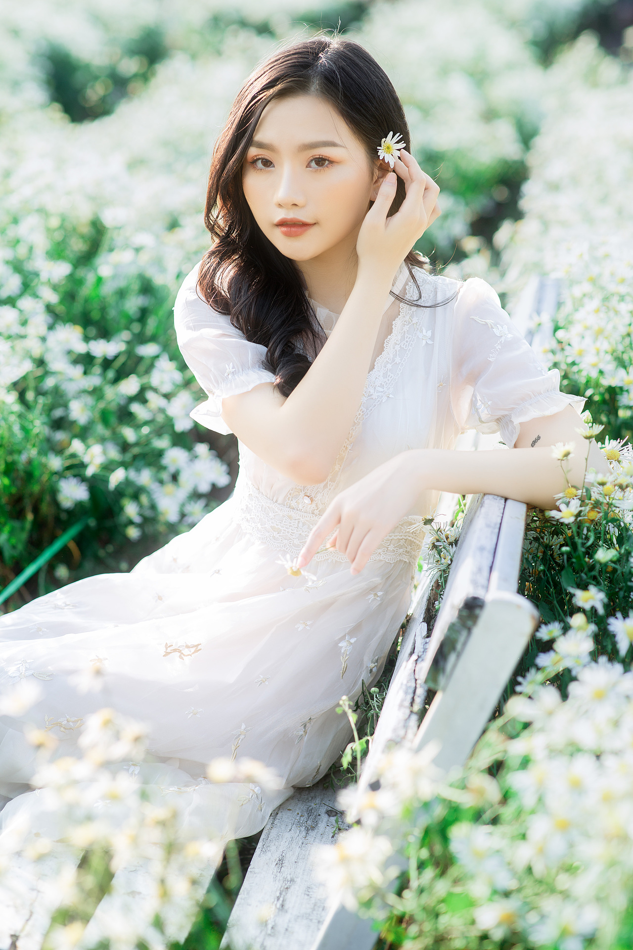 户外美女外景田园人像写真修图