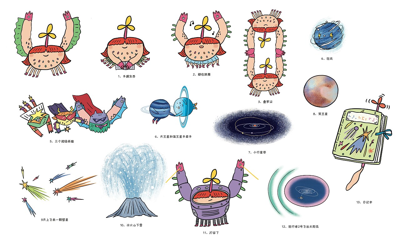 外星人日记—躺躺星球/旋风星球插图（图ZMzY5ODk3ODI4） - 儿童插画 - 站酷设计师盆盆盆盆原创素材 - 站酷ZCOOL