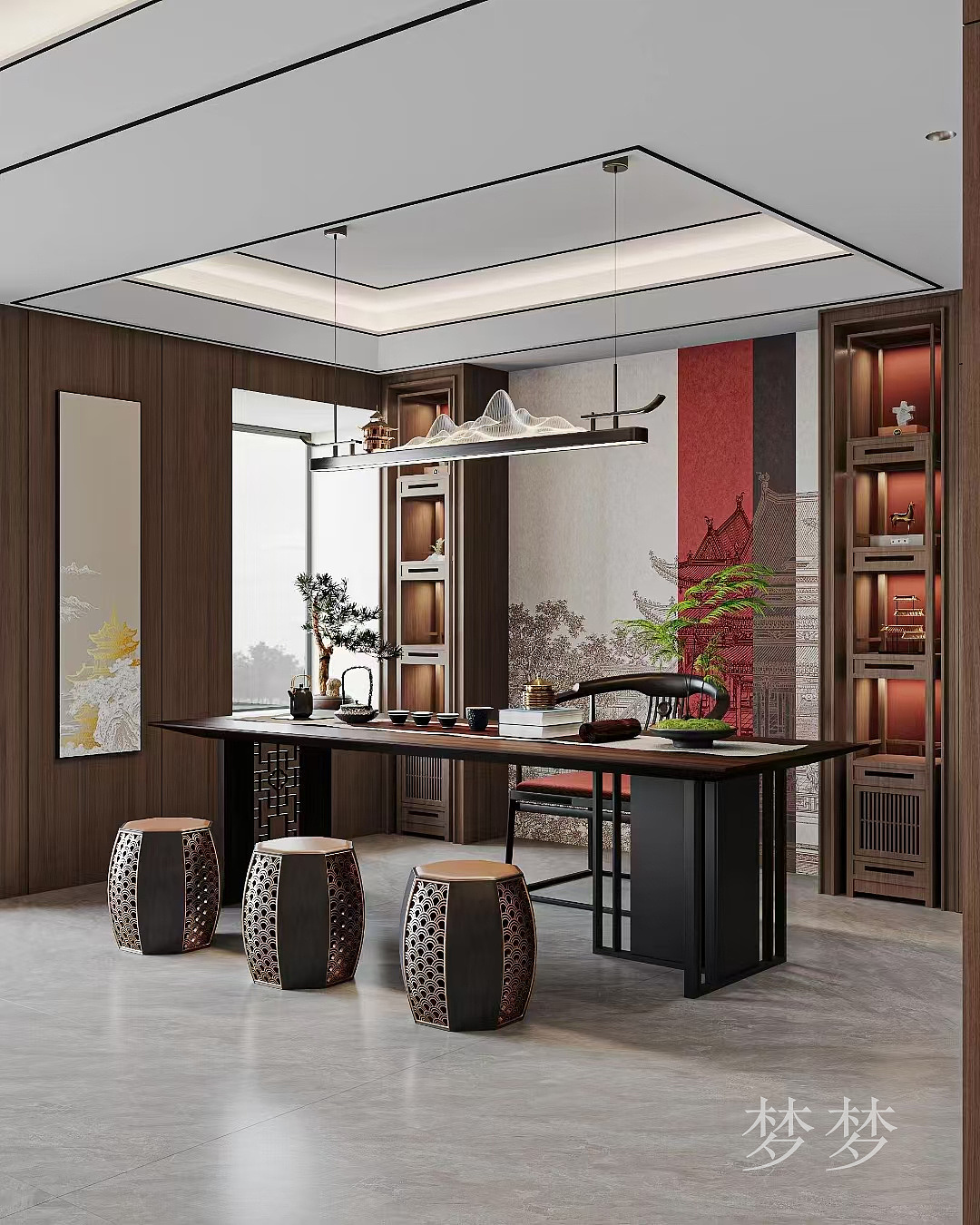 轻奢新中式包间