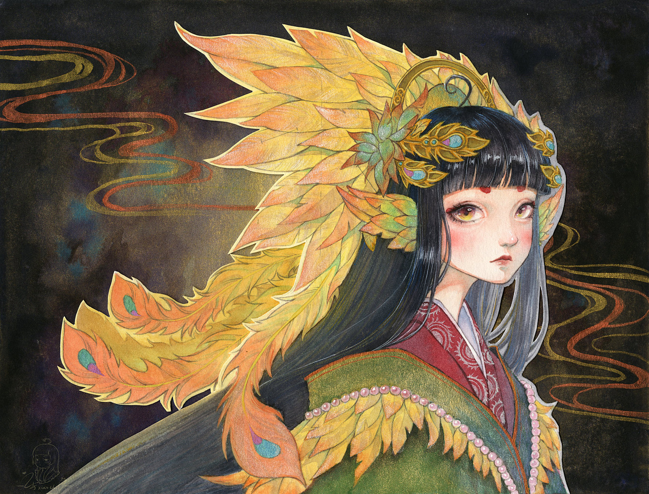 立体贺卡《凤遥》（图ZMzA0OTc0MzI0） - 绘本 - 站酷设计师夜诗吟原创素材 - 站酷ZCOOL