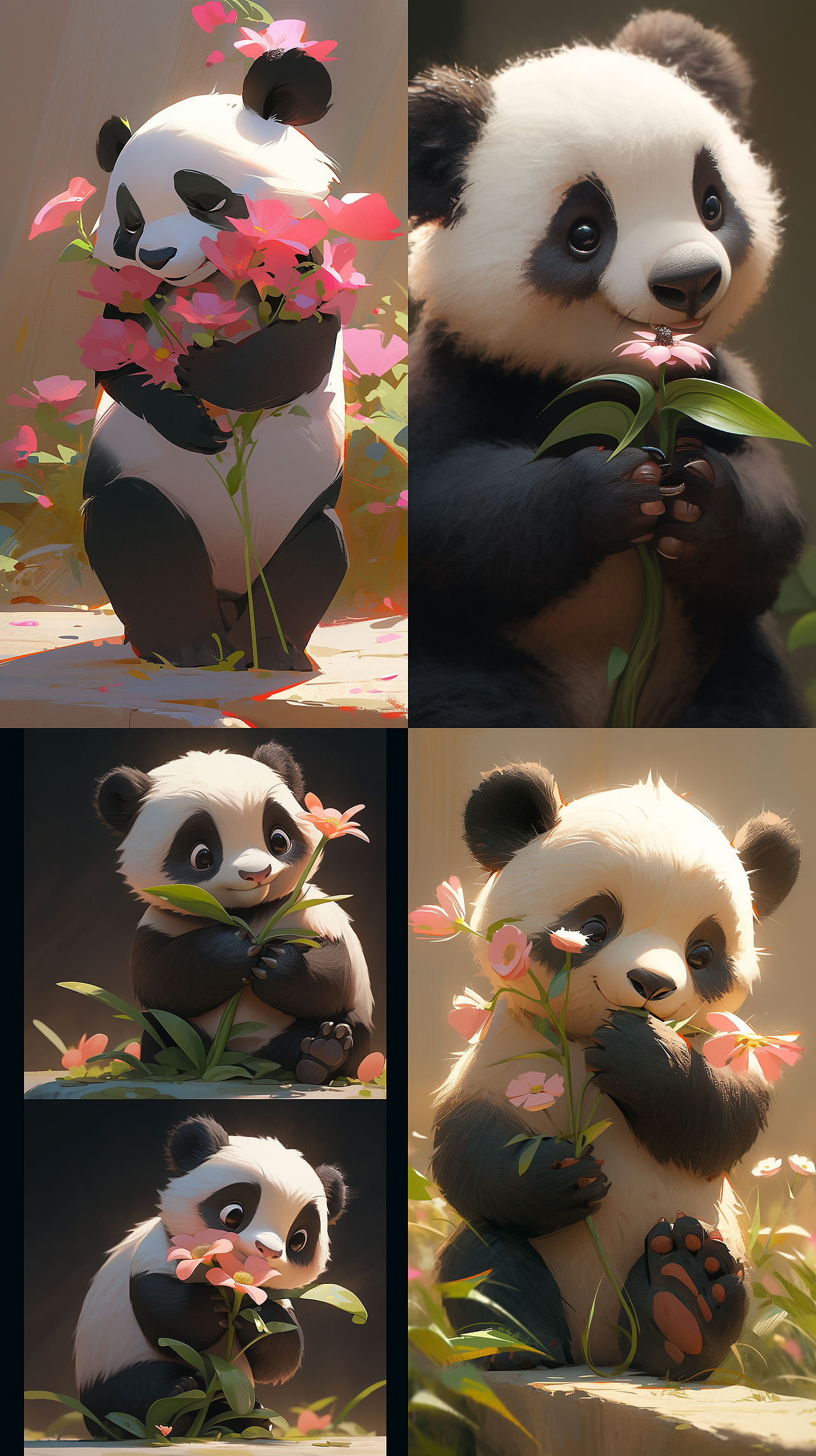 熊猫插画熊猫送花母亲节大熊猫国宝花花手机壳壁纸（图ZMzQ0MzM2NTMy） - 商业插画 - 站酷设计师画画的小可原创素材 - 站酷ZCOOL