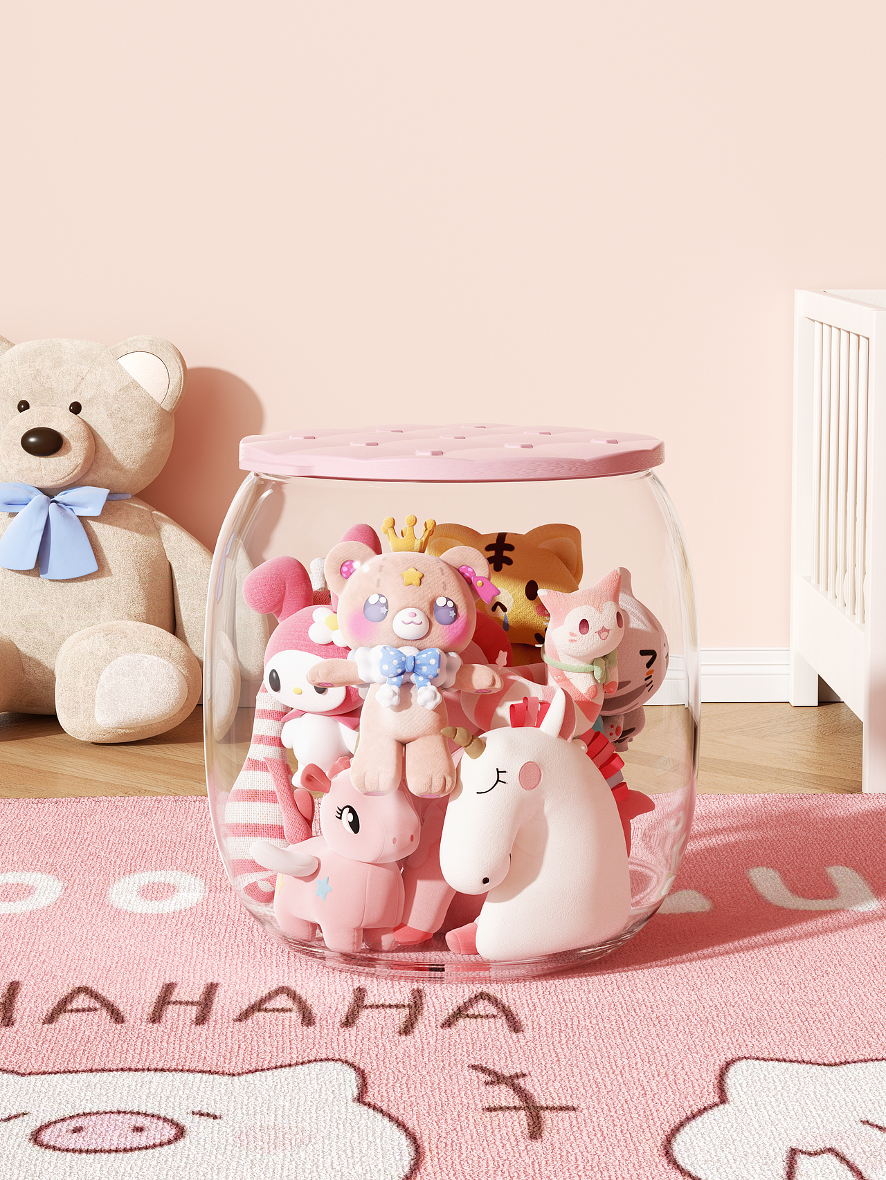 收纳桶渲染+收纳桶玩具桶详情页