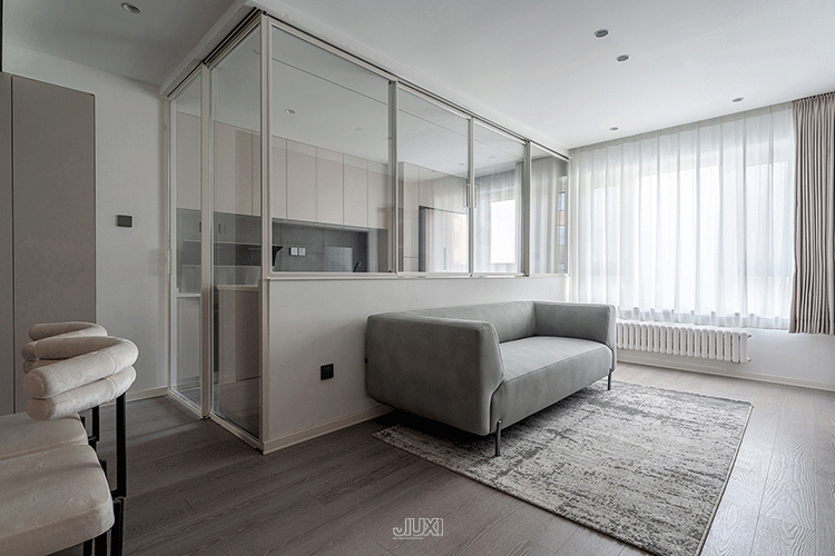 70㎡小户型黑白简约风，通透餐厅自带悬浮效果（图ZMzY5NjY3Mjg4） - 家装设计 - 站酷设计师久栖设计原创素材 - 站酷ZCOOL