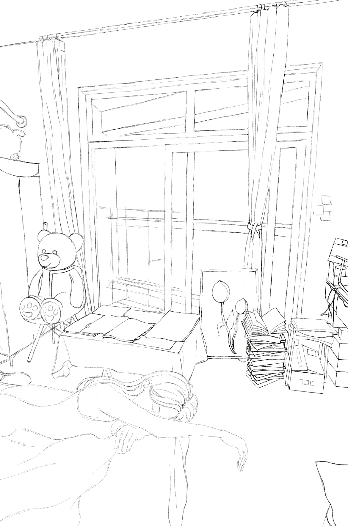 插画-4月自己的小房间