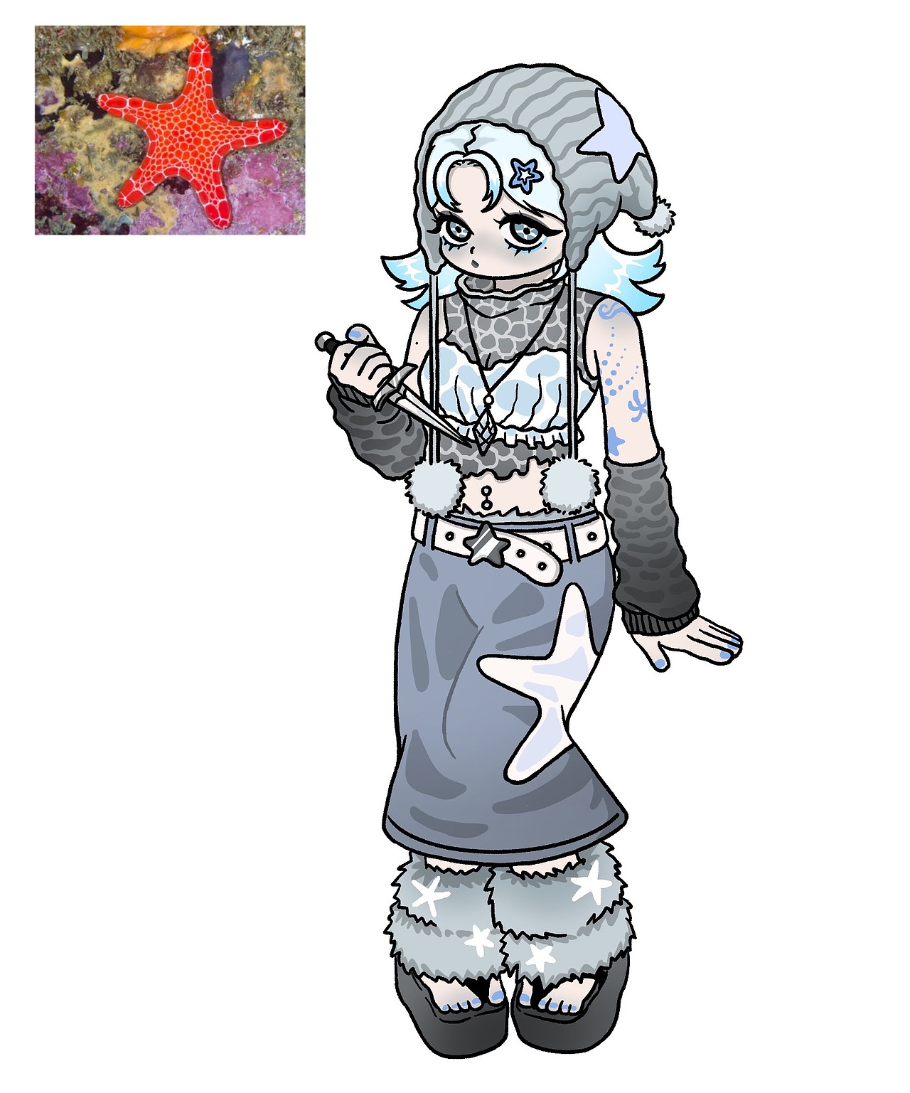 蓝色魔女人物设计（图ZMzI3NDI5MDIw） - 艺术插画 - 站酷设计师兔妖妖零零原创素材 - 站酷ZCOOL