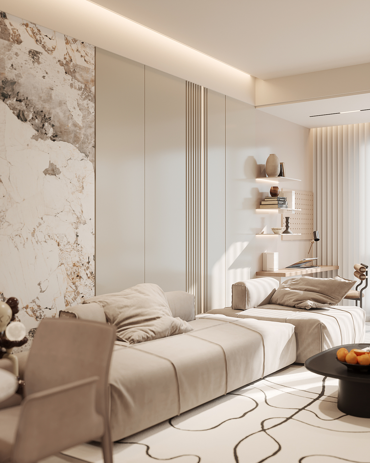 鸿烨表现|现代暖色调奶油风