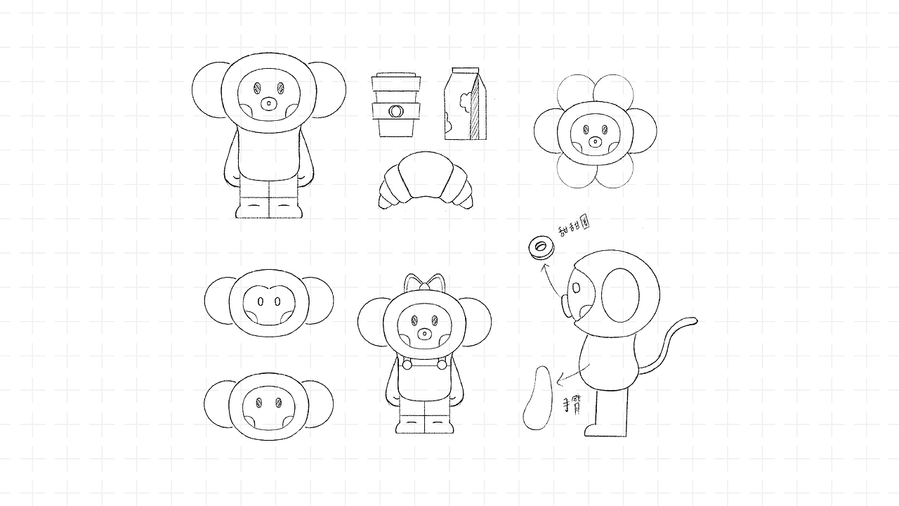 IP角色设计｜面包猴毛毛