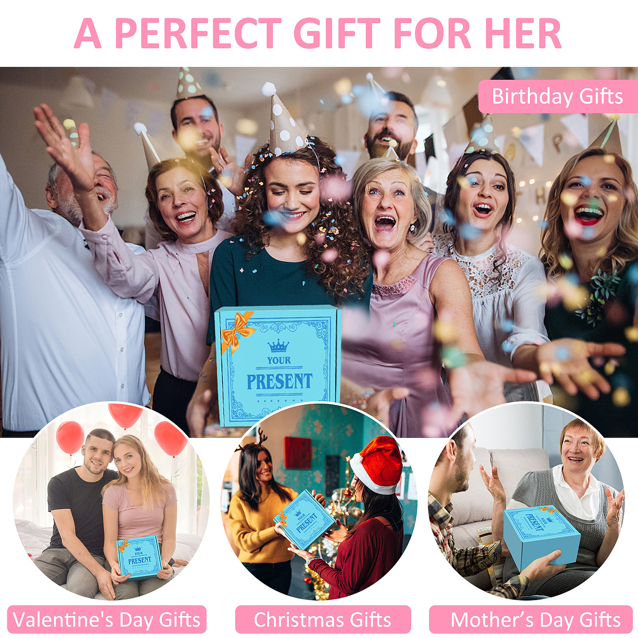 亚马逊蓝色生日礼物精修设计摄影