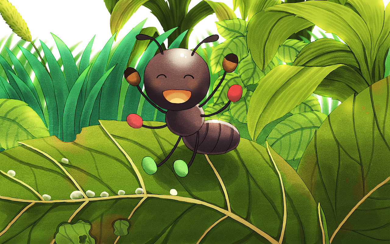 儿童插画:小蚂蚁