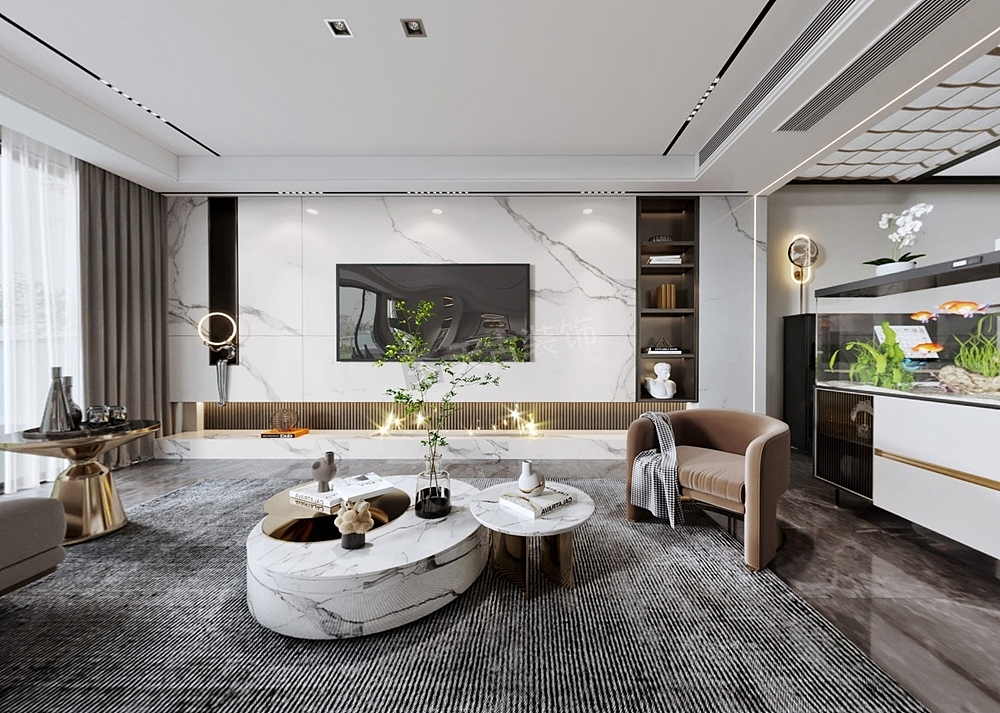 万科十七英里装修方案,跃层户型现代风格设计效果图