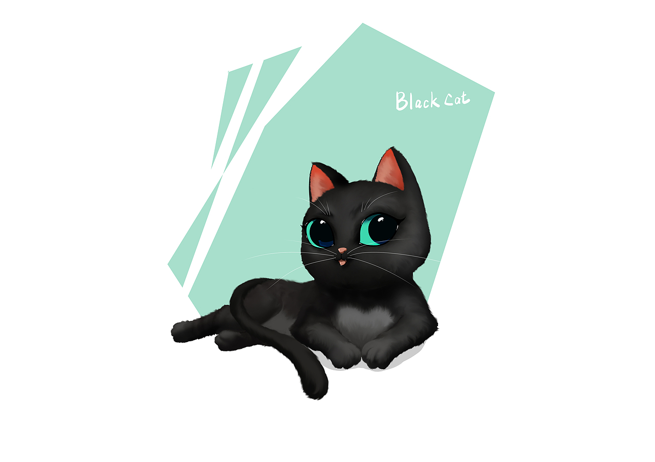 系列猫咪原画-加菲,布偶,波斯,黑猫,暹罗,折耳